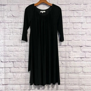 Evan Picone Womens Size 6 Black Ruched‎ 3/4 Sleeve